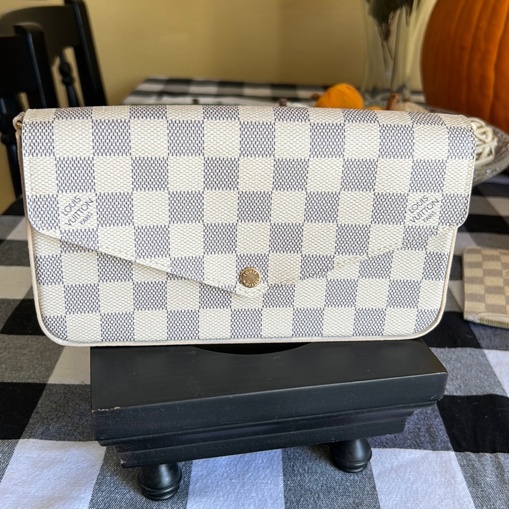 LV Damier Azur Felicie Chain Bag
